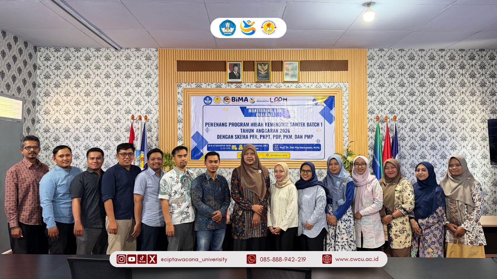 Jaga Mutu dan Dampak, CWCU Laksanakan Monev Hibah Kemendiktisaintek 2026 Bersama Reviewer Eksternal